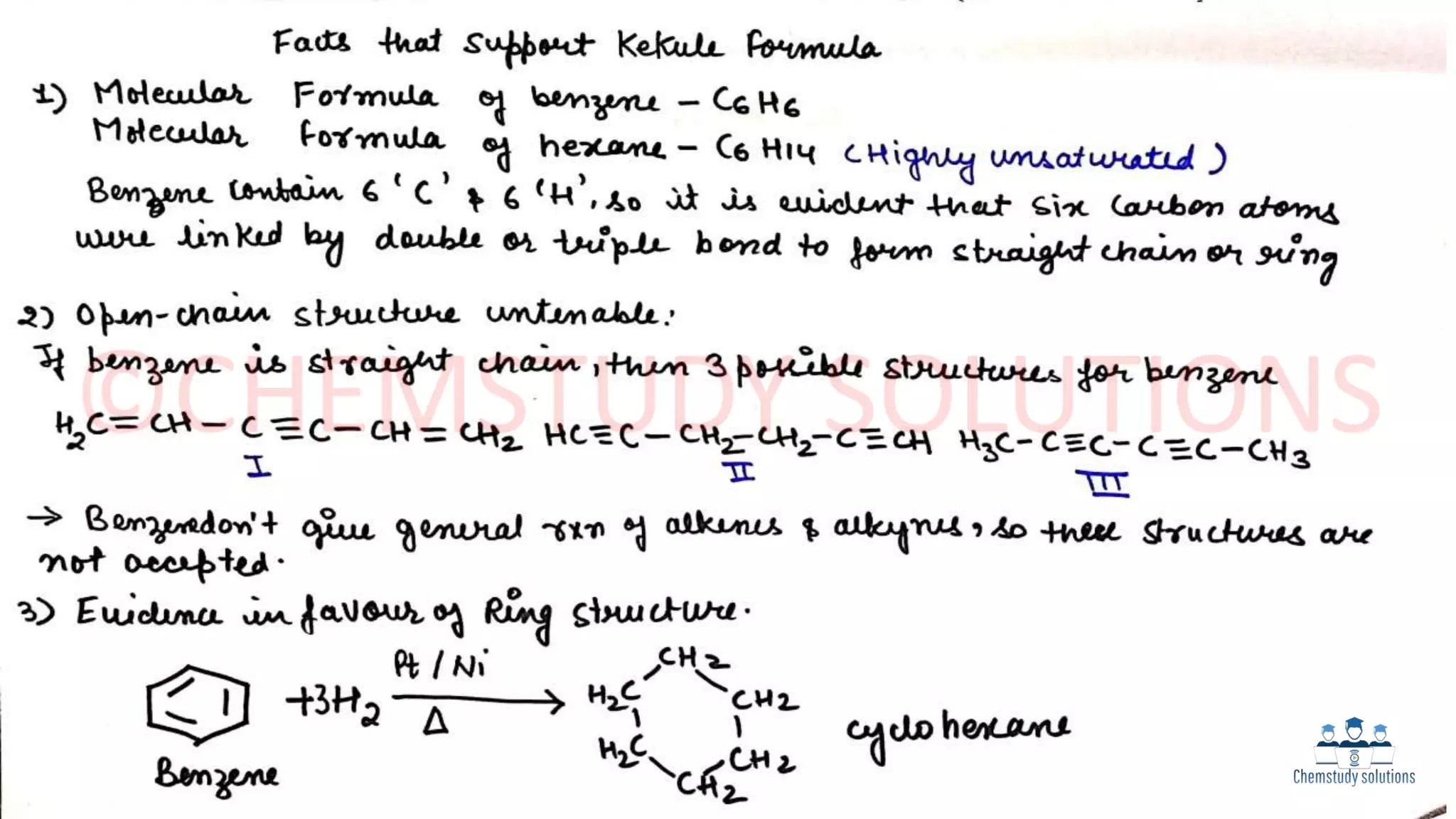 Unit 1-Structure of benzene(Analytical & Synthetic Evidence)