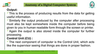 Anatomy of a Digital computer system and basics | PPTX
