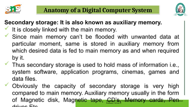 Anatomy of a Digital computer system and basics | PPT