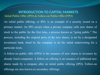 UNIT-I Capital Markets and its componenets .pptx