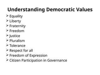 Unit- I Democratic Values humsn value ethics | PPTX