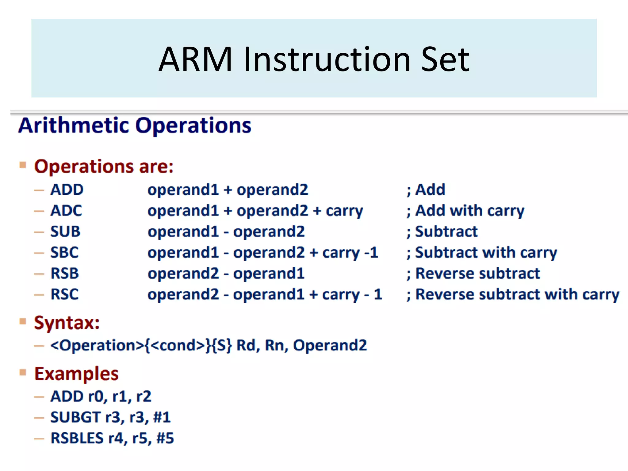 ARM Instruction Set
 