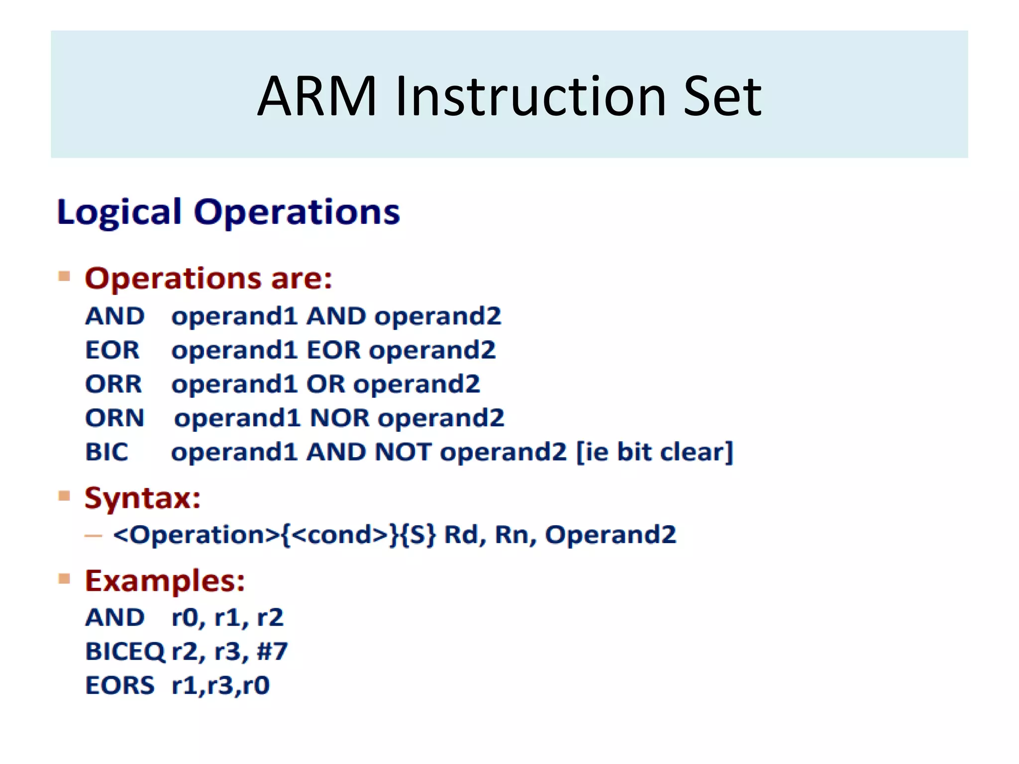 ARM Instruction Set
 