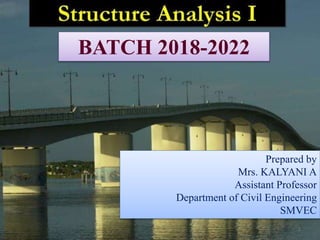 1
Prepared by
Mrs. KALYANI A
Assistant Professor
Department of Civil Engineering
SMVEC
BATCH 2018-2022
 