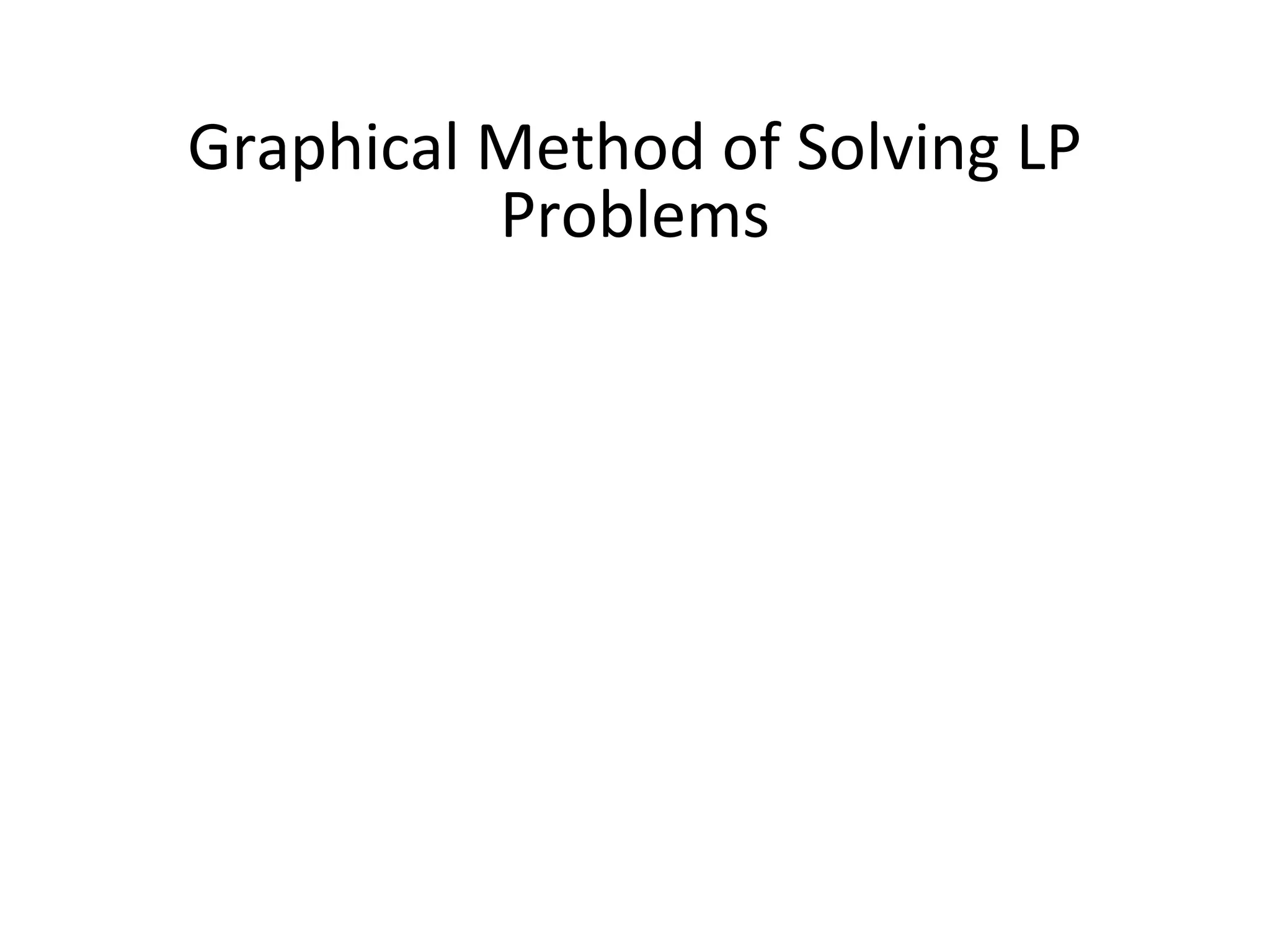 Graphical Method of Solving LP
Problems
 