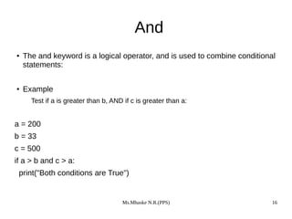 basic of desicion control statement in python | PDF