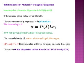 Unit II- TRANSMISSION CHARACTERISTIC OF OPTICAL FIBER | PPTX