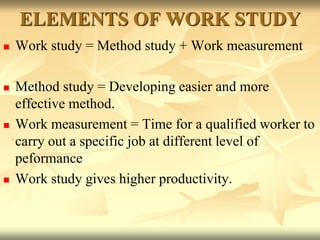 PPC-Unit II- WORK STUDY | PPT