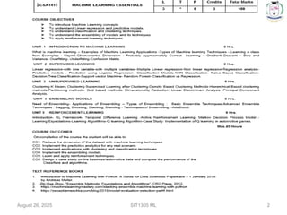 UNIT- II Machine Learning Essentials for 2nd years | PPT