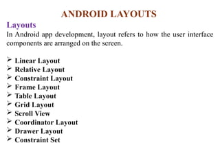 Unit - II - AAD PPT.pptx Android User Interface Design | PPTX