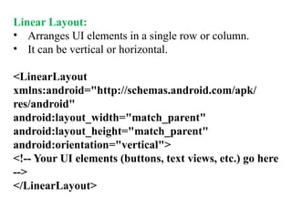 Unit - II - AAD PPT.pptx Android User Interface Design | PPTX