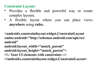 Unit - II - AAD PPT.pptx Android User Interface Design | PPTX