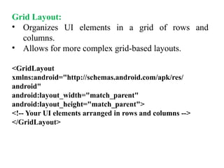 Unit - II - AAD PPT.pptx Android User Interface Design | PPTX