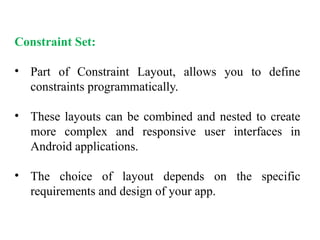 Unit - II - AAD PPT.pptx Android User Interface Design | PPTX