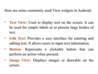 Unit - II - AAD PPT.pptx Android User Interface Design | PPTX