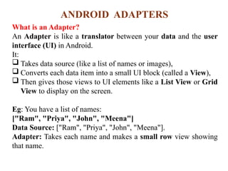 Unit - II - AAD PPT.pptx Android User Interface Design | PPTX