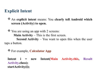 Unit - II - AAD PPT.pptx Android User Interface Design | PPTX