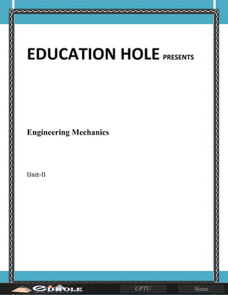 EDUCATION HOLE PRESENTS
Engineering Mechanics
Unit-II
 