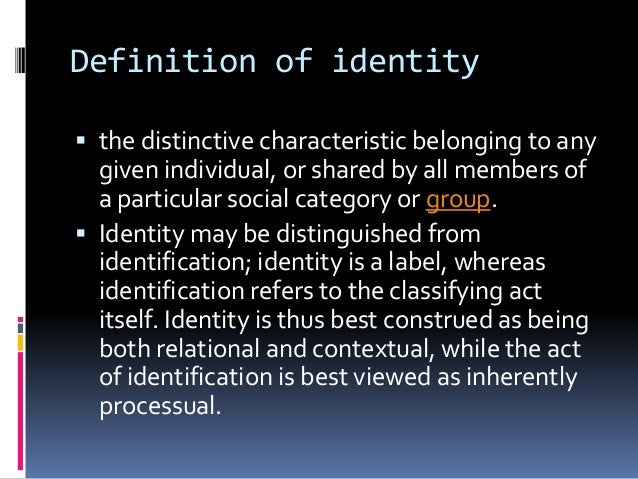 Identity Formation – Identity – ECCKF