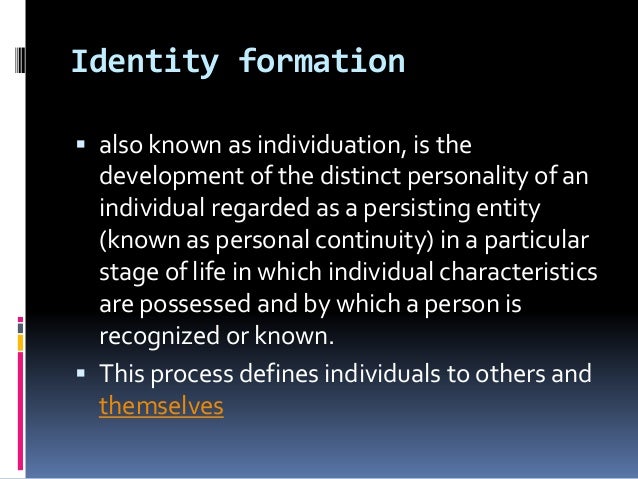 Personal Identity Formation