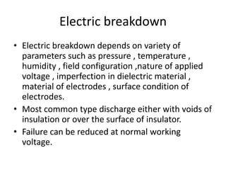 Electric Breakdown Sample High Voltage Engineering UNIT-II-PPT.pdf