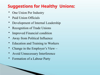 Trade Unions in India and Legal Control | PPTX