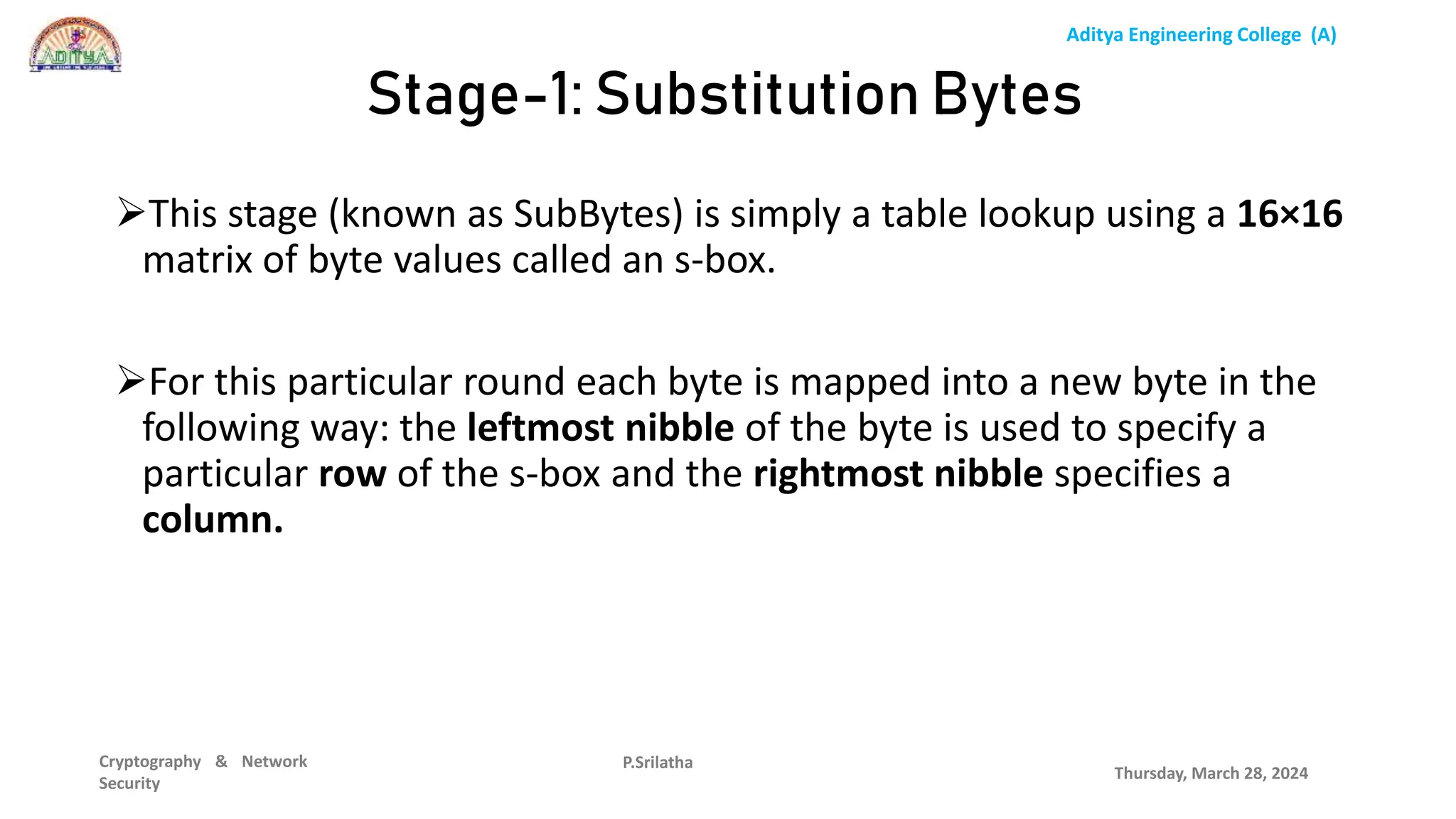 Unit-II AES Algorithm which is used machine learning | PPT