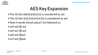 Unit-II AES Algorithm which is used machine learning | PPTX
