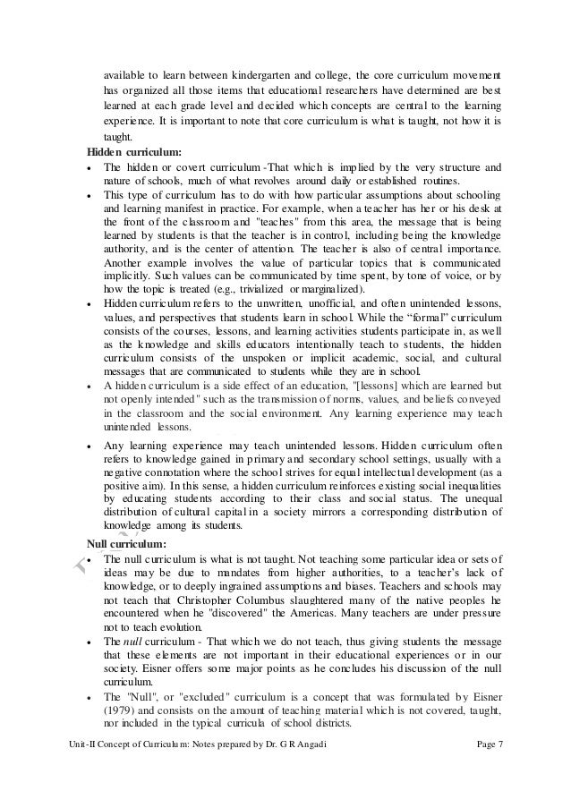 Concept of Curriculum Meaning and Concept of curriculum, Meaning of