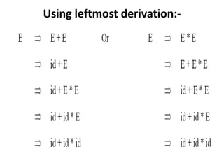 Using leftmost derivation:-
 
