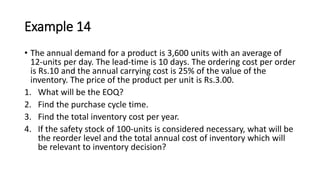 Unit III - Inventory Problems | PPTX