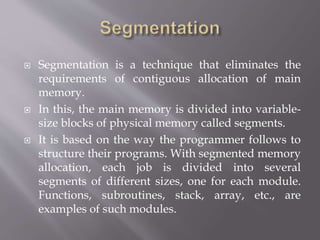 Memory Management in real time operating system | PPTX