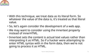 secure coding techniques unit-iii material | PPTX