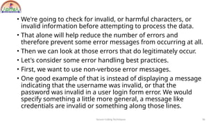 secure coding techniques unit-iii material | PPTX