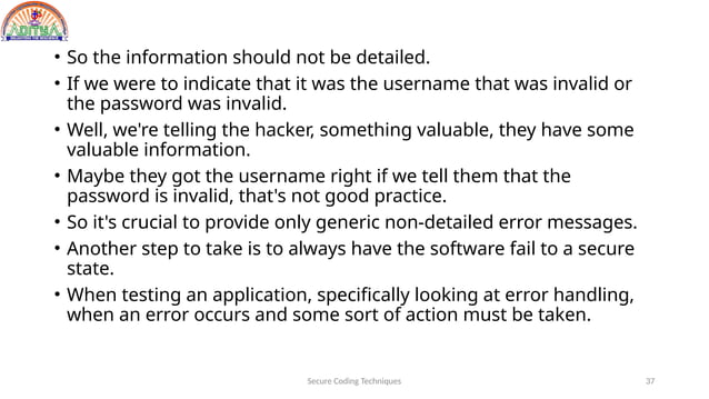 secure coding techniques unit-iii material | PPTX
