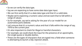 secure coding techniques unit-iii material | PPTX