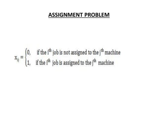 ASSIGNMENT PROBLEM
 