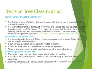 Classification Algorithms and Decision Trees in Machine Learning | PPTX