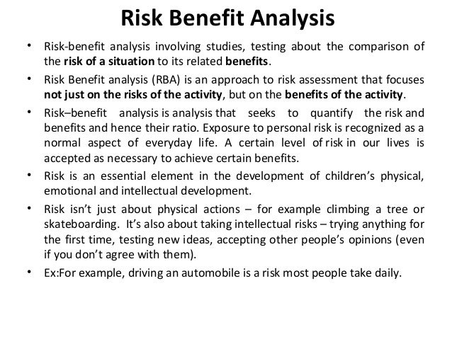 risk benefit analysis