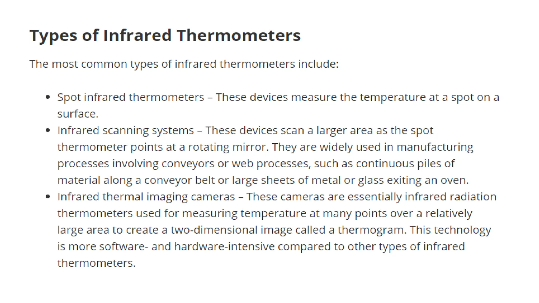 Thermography is a non-contact technique that uses infrared cameras to capture images of surface heat variations, called thermograms.