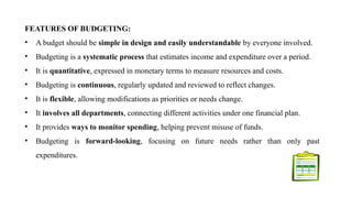 UNIT-III BUDGETING concepts, principles, types Budget proposal, cost ...