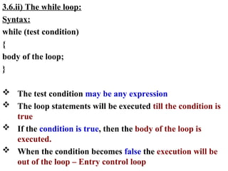 Decision Making statements and Looping statements | PPT