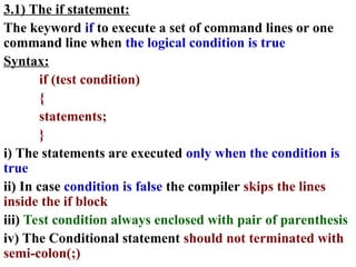 Decision Making statements and Looping statements | PPT