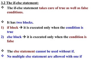 Decision Making statements and Looping statements | PPT