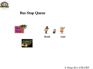 Bus Stop Queue
Bus
Stop
front
rear
rear
S. Durga Devi ,CSE,CBIT
 