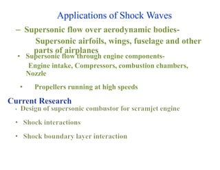 Applications of Shock Waves
– Supersonic flow over aerodynamic bodies-
Supersonic airfoils, wings, fuselage and other
part...