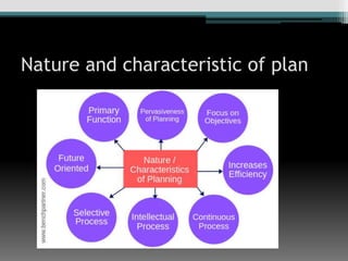 Nature and characteristic of plan
 
