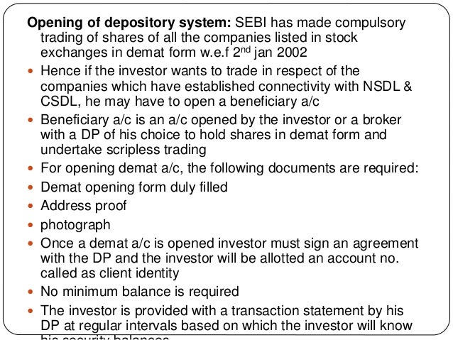 Scripless securities trading system (ssts)
