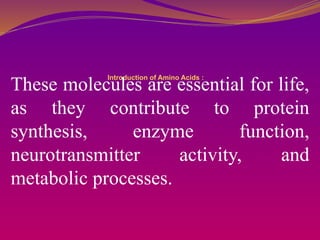 Unit- III Protein.pptx Explain the metabolism of amino acids and ...