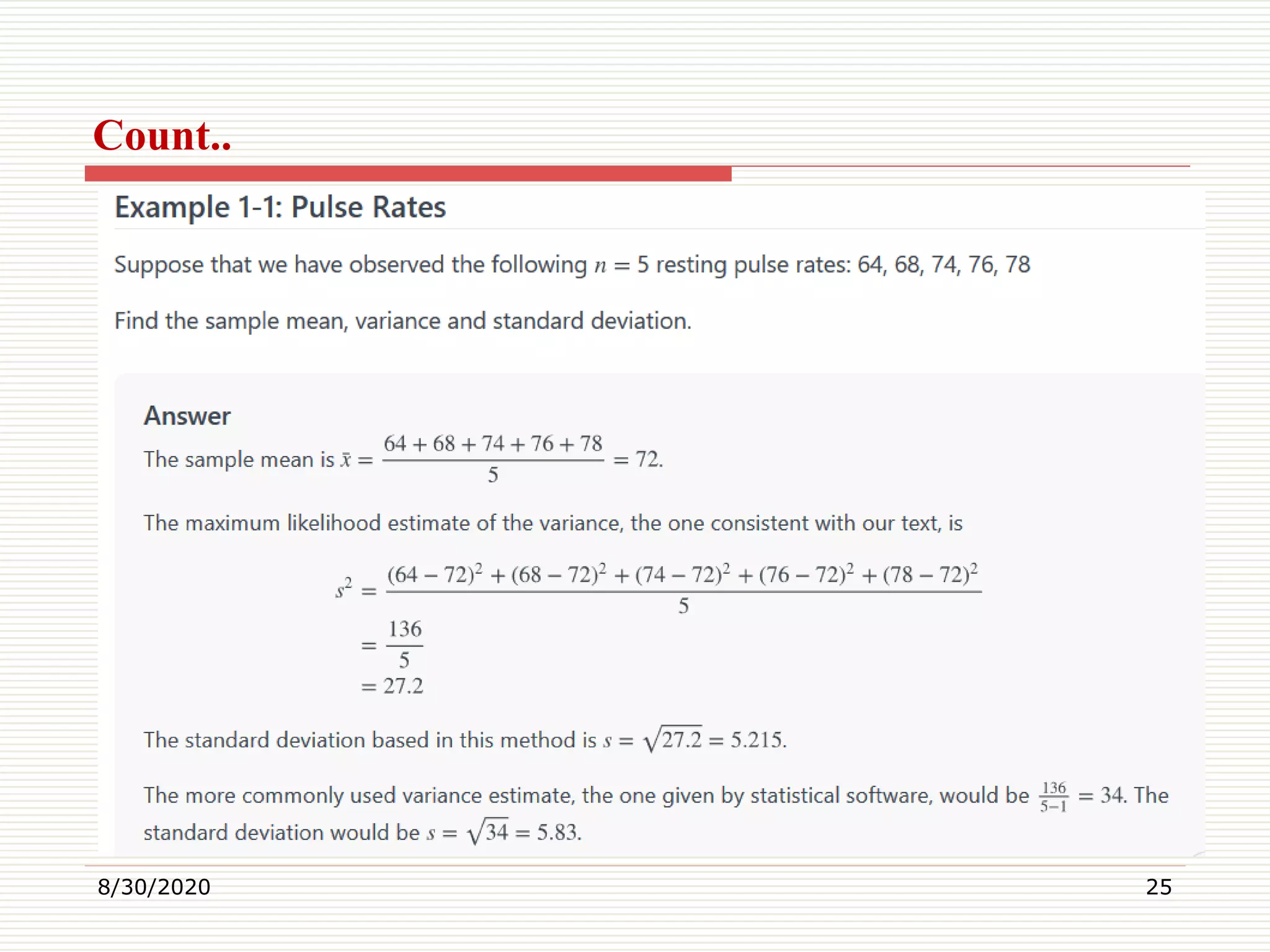 Count..
8/30/2020 25
 